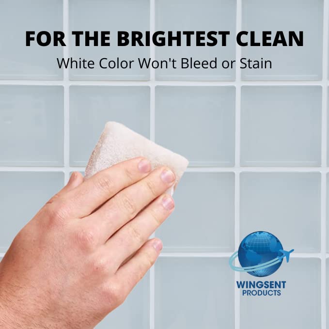 Commercial Light Duty Scrub Pad - for Heavy-Duty Cleaning and scrubbing - 4.625" x 10" - White (Pack of 5)