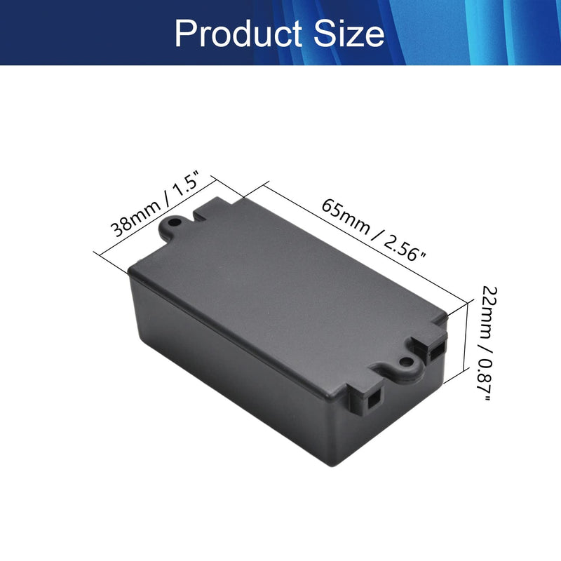 Bettomshin 10Pcs Electronic Junction Box, 2.56" x 1.50" x 0.87" Dustproof Junction Project Box Enclosure ABS Black 10Pcs 60x38x25mm