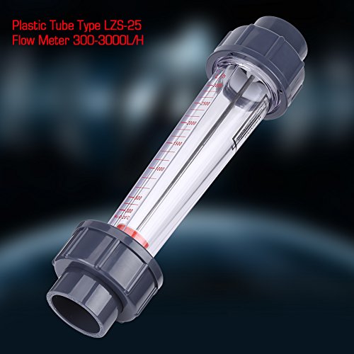 300-3000L/H Plastic Tube Water Rotameter LZS-25 Liquid Flow Meter Float Double Female Connector for DN 25 Tube