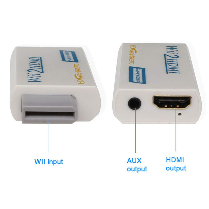 HDSUNWSTD Wii to HDMI 1080P Converter Wii2HDMI Adapter 3.5mm Audio Video Output Full HD 1080P Output