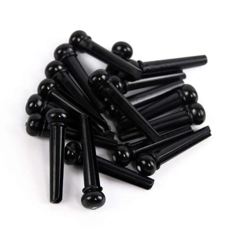 Plastic Acoustic Guitar Bridge Pins Pegs-6pcs with 1pc Bridge Pin Puller Remover Guitar Parts Replacement Tool-Black