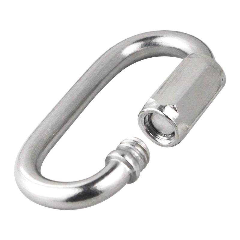 BNYZWOT 304 Stainless Steel Quick Links D Shape Locking Quick Chain Repair Links M3.5 1/8 inch Pack of 15