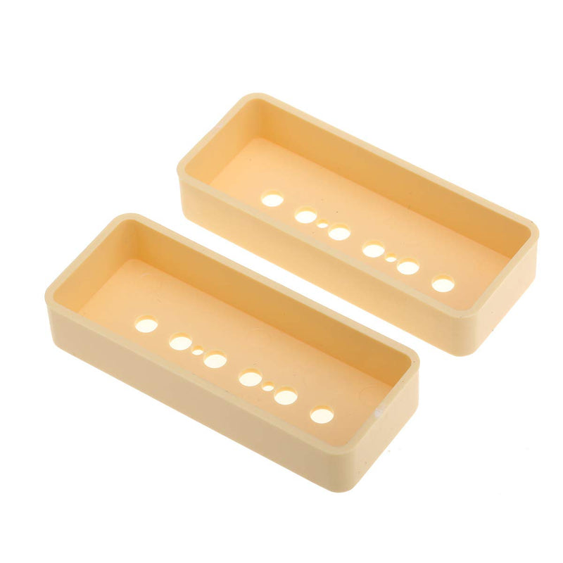 Musiclily Pro Plastic 50mm P90 Soapbar Guitar Pickup Covers for Import LP SG Electric Guitar, Cream(Set of 2)