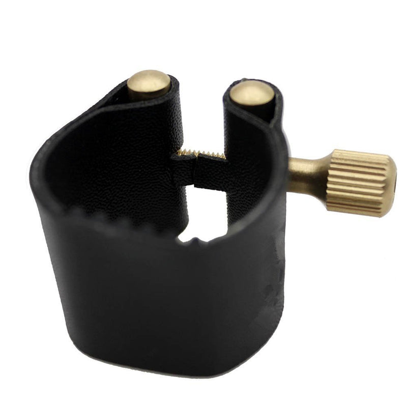 Timiy Artificial Leather Ligature Fastener for Alto Sax Saxophone Rubber Mouthpiece Black(ALTO)