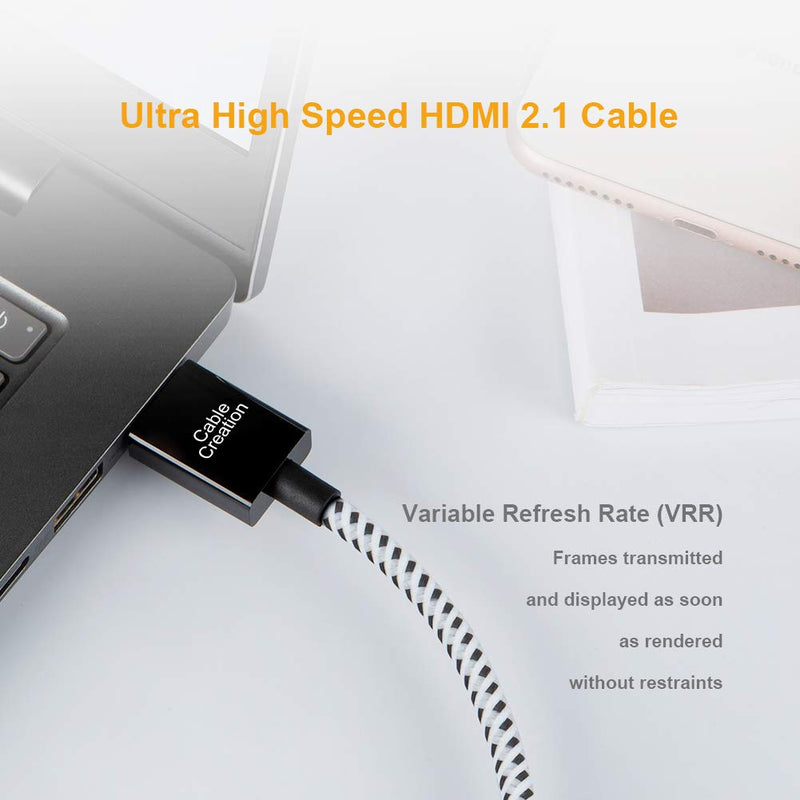 CableCreation HDMI 2.1 Cable,8K Ultra High Speed HDMI Cable 48Gbps with Braid,Support HDR,eARC,Dolby Vision,VRR, Nintendo Switch, Roku, Xbox one, Xbox Series X, PS5, PS4, 3.3Feet