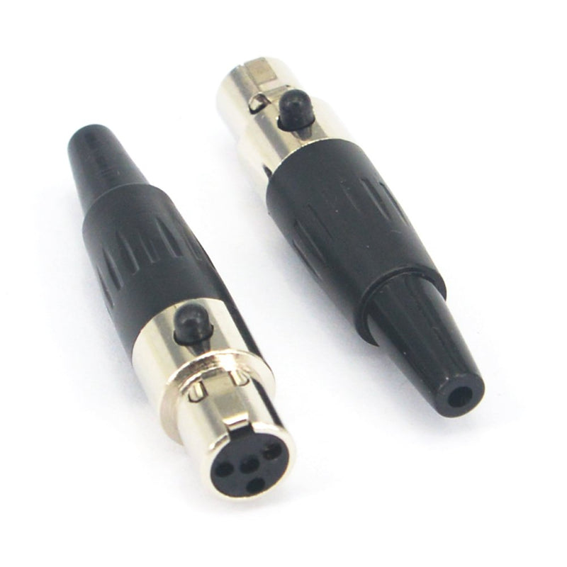 [AUSTRALIA] - Mini XLR TA4F 4Pin Female Audio Connector Microphone Cable Socket Adapter Mini XLR Jack,4 Pin for Pro Microphones Pack of 2 
