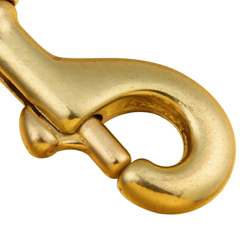 Faneta 3-1/4 Inch Solid Brass Swivel Bolt Snap Hooks 7/8 Inch Swivel Eye Single Ended Scuba Diving Clips Keychain Holder for Dog Collar, Pet Leash, Flag Halyard and More (2 Pieces)