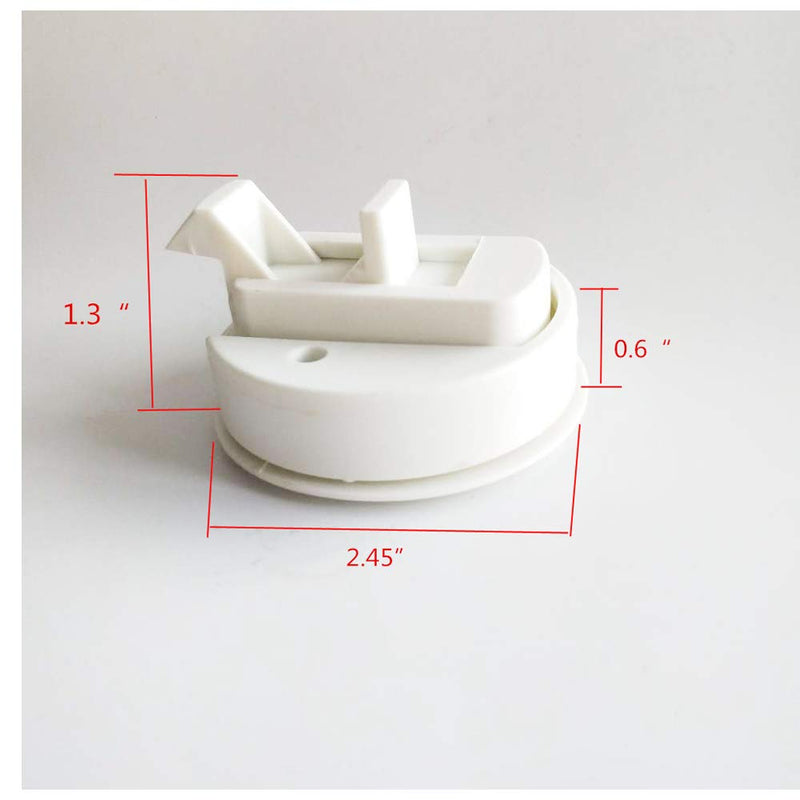 Flush Pull Latch Slam Latch 1/4" Marine Hatch Latch Round for Boat Deck RV Cabinet Door Drawers 2 Pack (Off-White, Non-Locking)