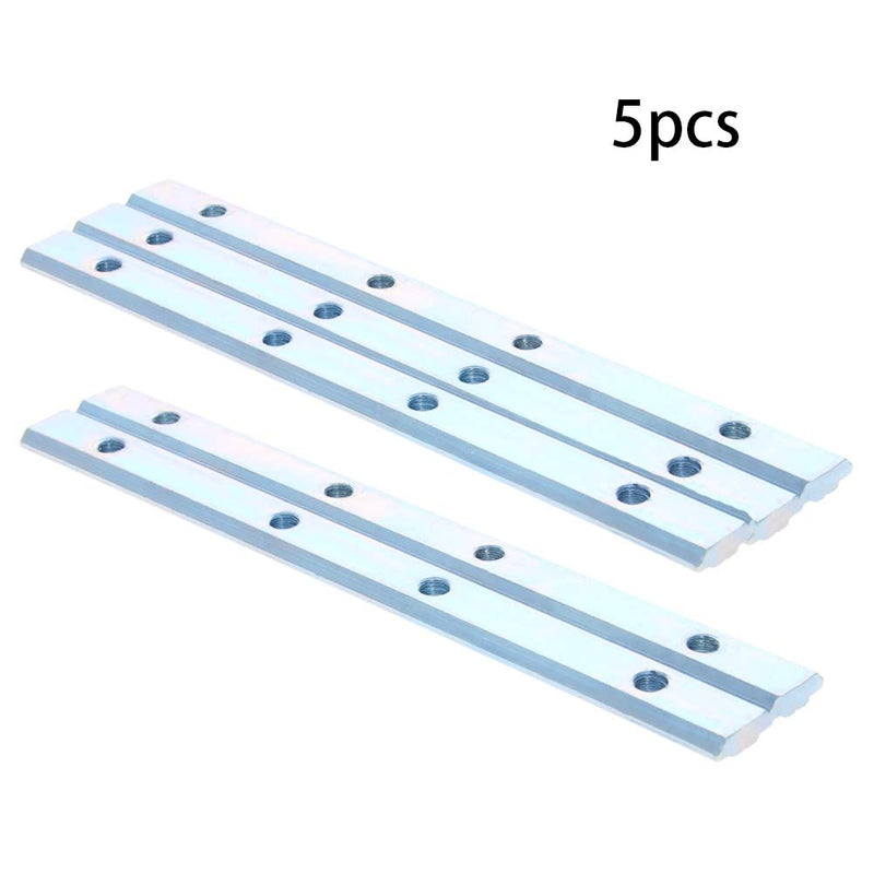 MroMax 30 Series Linear Connector 7.09" x 0.63" x 0.24" (L x W x T) Carbon Steel Galvanized Silver Straight Piece Connection Part 5PCS