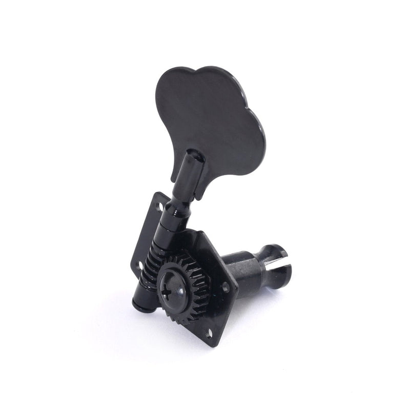 Musiclily 4 in-line Bass Vintage Open Gear Tuners Tuning Keys Pegs Machine Head Right Hand Set for Fender Precison Jazz PB JB Bass Guitar, Black