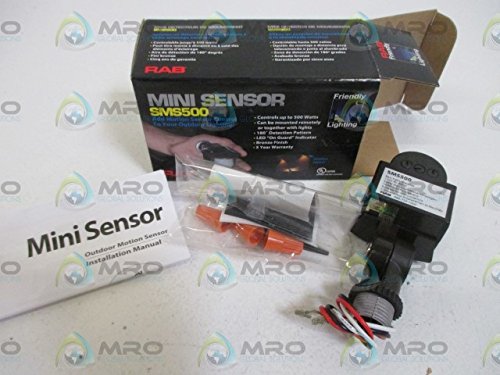 RAB Lighting SMS500 Mini Sensor, 180 Degrees Detection Pattern, 500W Power, 120V, Bronze Color