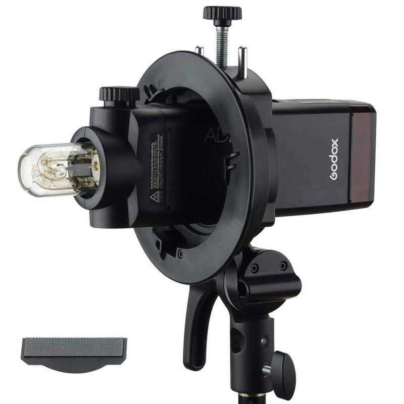 Godox S2 Speedlite Bracket Bowens Mount Holder for Speedlite Flash Snoot Softbox Honeycomb Reflector Umbrella(Godox S-Type Upgrade Version)