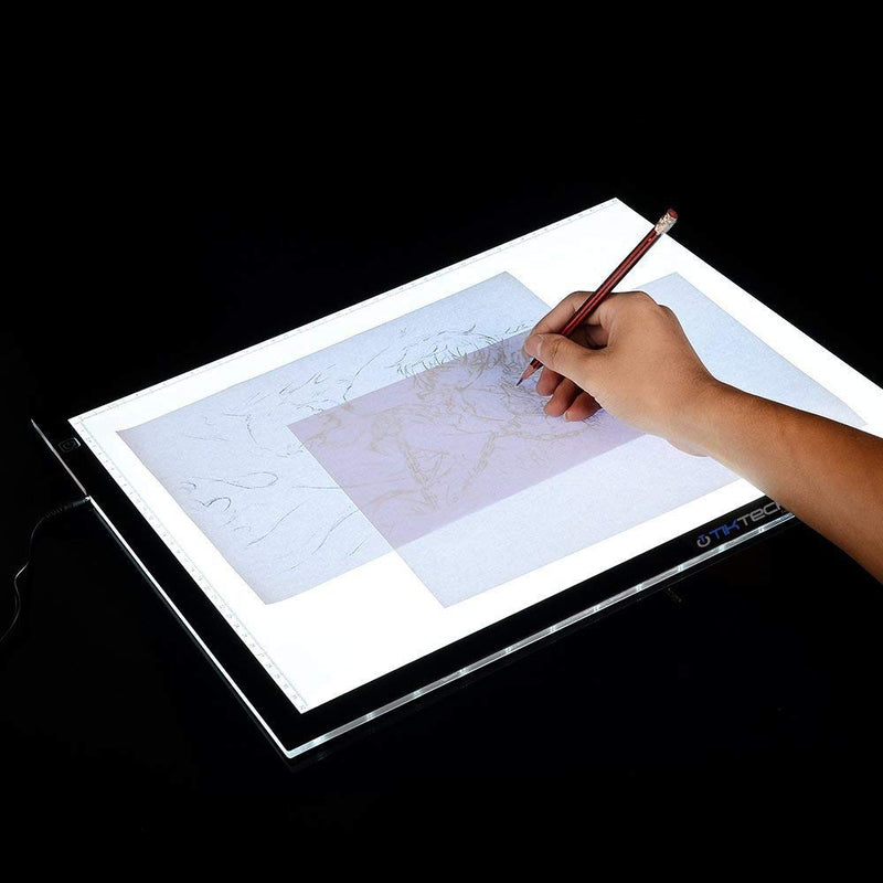 A4 Ultra-thin Portable LED Light Box Tracer USB Power Cable Dimmable Brightness LED Artcraft Tracing Light Pad for Artists Drawing Sketching Animation Stencilling X-rayViewing Black A4