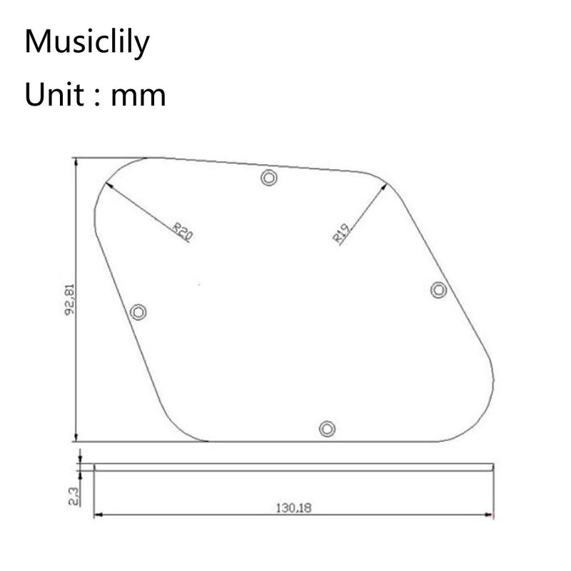 Musiclily Pro Left Handed LP BackPlate and Switch Plate Control Cavity Cover for China Made Epiphone Les Paul Standard,1Ply Black