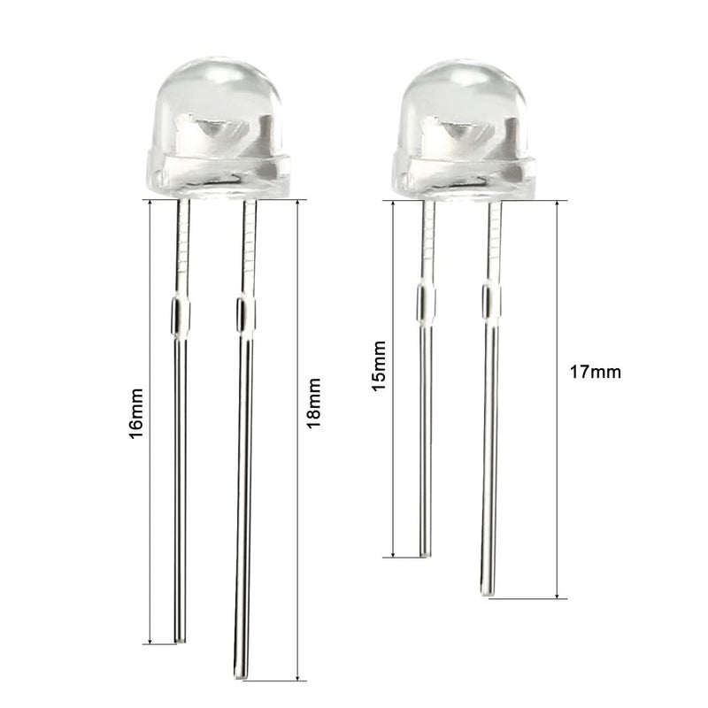 uxcell 1000pcs 5 Colors x 200 pcs 5mm Red Green Blue Yellow White LED Diode Light Clear Straw Hat 20mA Lighting Bulb Lamp Electronic Component Emitting Diode