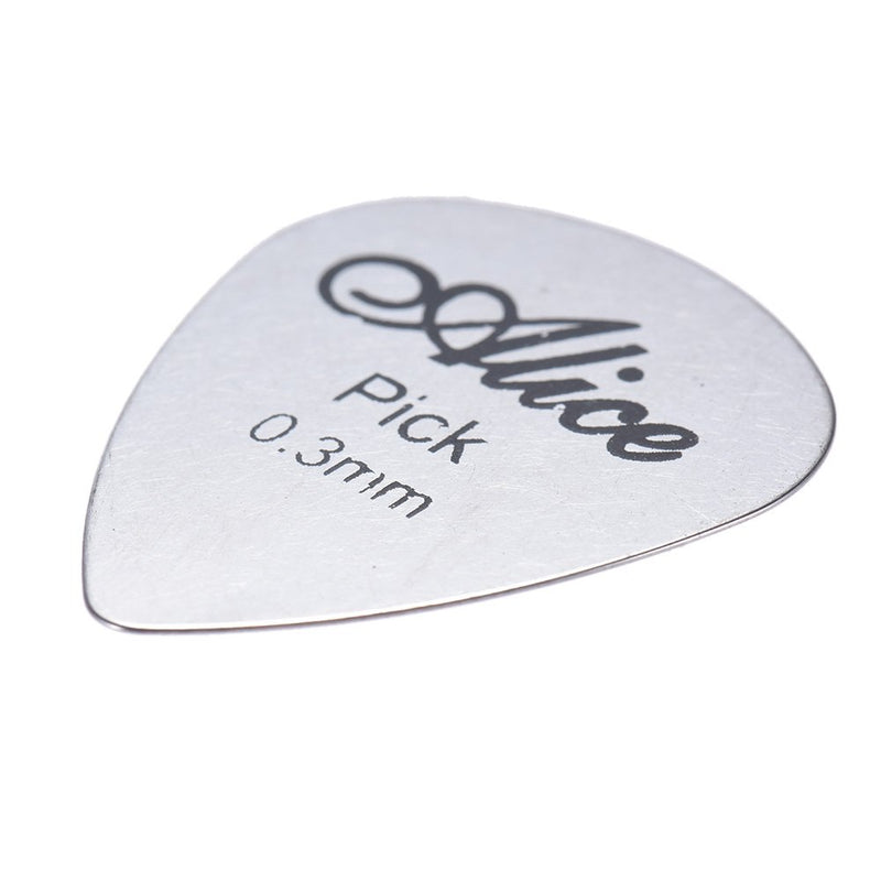 ammoon Alice AP-12S 12pcs/pack 0.3mm Stainless Steel Metal Guitar Picks Plectrum