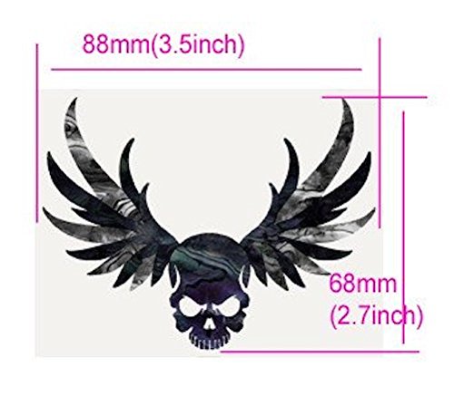 Winged Skull /Abalone Red Inlay Sticker Decal For Guitar & Bass