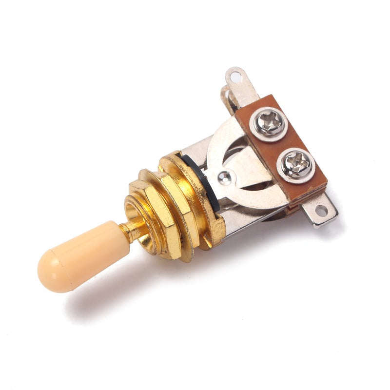 Alnicov 3 Way Pickup Selector Toggle Switch for Les Paul LP Electric Guitar Part,Cream Tip