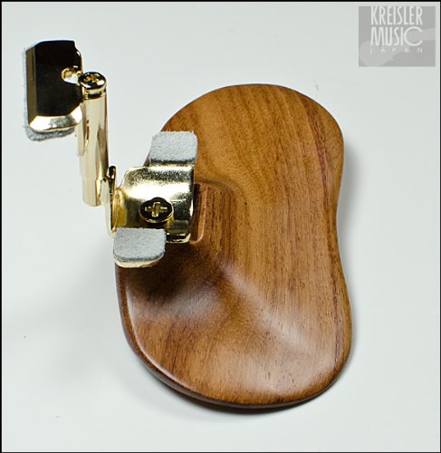 SAS Rosewood Chinrest for 3/4-4/4 Violin or Viola with 24mm Plate Height and Goldplated Bracket