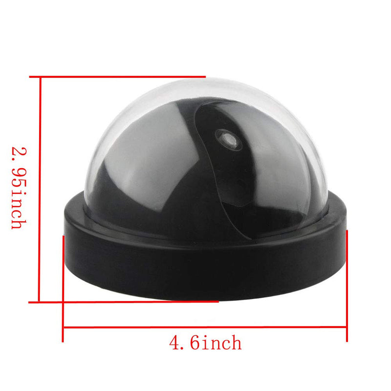 Etopars 2 X Black Dome Fake Dummy Security CCTV Camera Waterproof IR LED Flashing Red Light Outdoor Indoor Surveillance