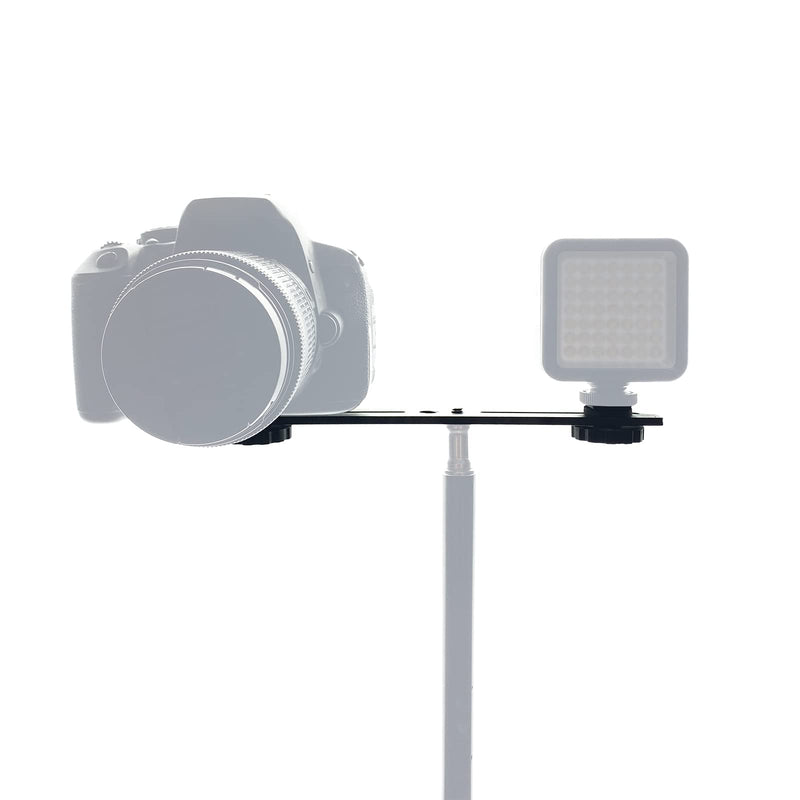 Zeetain 8"/20cm Dual Speedlite Camera Mount Tripod Bracket Flash Extension Bar,8" Dual Tripod Bracket for Camera,LED Video Light,DSLR Camera,Flash Light