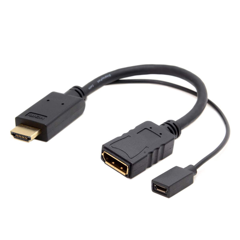 Cablecc HDMI Source to Female DisplayPort DP Sink 4K 2K Video Cable for PC Laptop Monitor 20cm