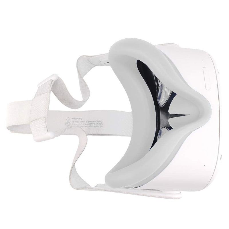 APOSU Silicone VR Face Cover for Oculus Quest 2, Face Pad Cushion Compatible with Oculus Quest 2 VR Headset Face Cover Skin Accessories (Light Gray) Light gray