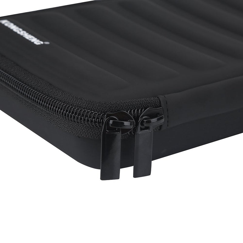 Black Soft Harmonica Zippered Carrying Case, PU Leather Fabric Durable Storage Bag Portable Harmonica Gear Bag for 7 Harmonicas