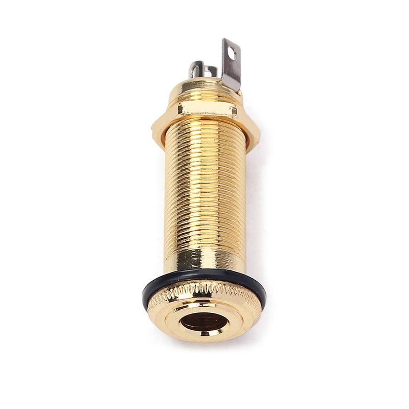 Alnicov Stereo Copper Guitar Bass Barrel Jack Cylinder Input/Output Jacks 4 Pins Gold