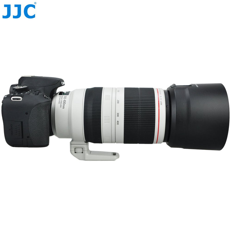JW LH-83D BLACK Reversible Lens Hood For CANON EF 100-400mm f/4.5-5.6L IS II USM Lens w/ CPL ND Filter Adjustment Window replaces Canon ET-83D + JW emall Micro Fiber Cleaning Cloth