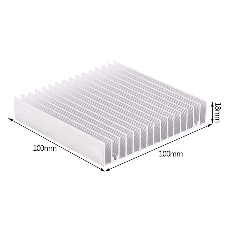 Greensen Aluminium Heat Sink, Cooling Module Aluminium Cooling Fin High Power LED Amplifier Transistor Semiconductor Devices with 16 Pieces Fins 100mm x 100mm x 18mm