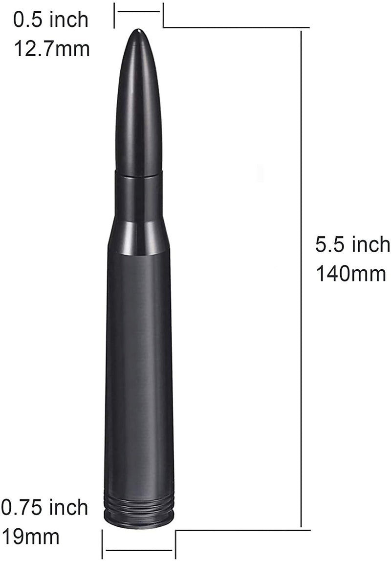 [AUSTRALIA] - Bullet Antenna Car Truck Accessories for Ford F150 F250 F350 Super Duty Raptor Bronco Trucks Dodge RAM 1500 2500 3500 (Fits All Truck Model Years) Made with 6061 Billet Aluminum Construction BLACK 