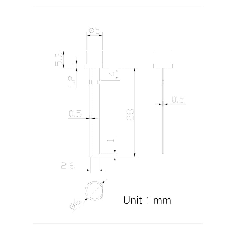 EDGELEC 100pcs 5mm Warm White LED Lights Emitting Diodes DC 3V Flat Lens 29mm Lead Frame + 100pcs Resistors (for DC 6-12V) Included, Bright Bulb Lamp [04] Warm White / 100pcs 5mm Flat Top