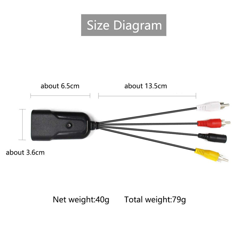 Composite to HDMI Converter, HDMI, AV to HDMI Support 1080P with DC Power Cable, RCA to HDMI for PS One, PS2, PS3, WII, WII U and SEGA Video Games Video Converter