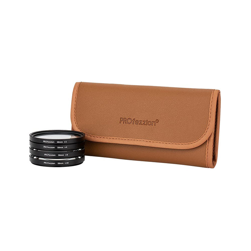 PROfezzion 55mm Close-Up Filter Kit (+2 +4 +8 +10) Macro Lens Filter Set for Nikon D3500 D3400 with AF-P/Sony A7 A7II with FE Kit Lens & Other Lenses with 55mm Filter Thread