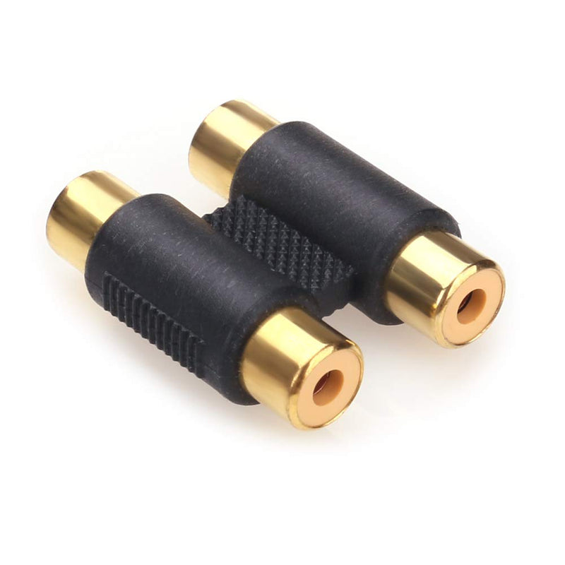 NANYI RCA Female to RCA Female Interconnect Coupler Adapter, with Gold Plated Housing for Mixer Amplifiers Cable Link (2rca F-F-1pack) 2rca F-F-1pack