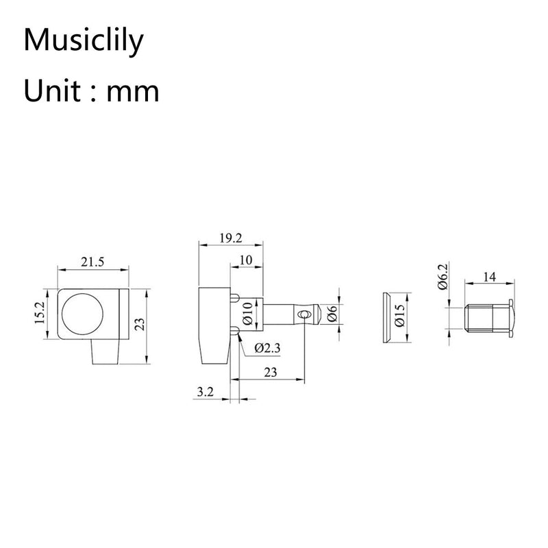 Musiclily Pro 6-in-line 2-pins Sealed Guitar Tuners Machine Head Tuning Pegs Set for Fender Strat/Tele, Chrome