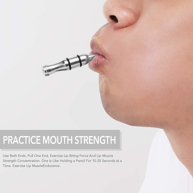 Muslady Mouthpiece Mouth Strength Trainer Silver for Saxophone Horn Trombone Tuba Accessories