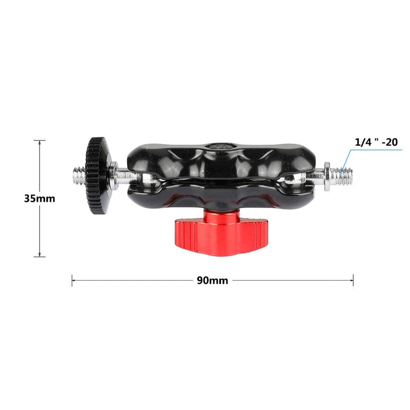 CAMVATE Universal Magic Arm with with Dual Ball Heads(Red,2 Pieces)