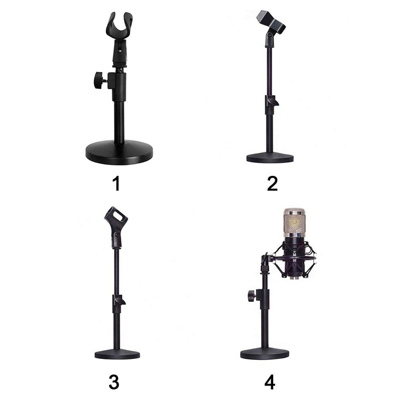 POHOVE Desktop Microphone Stand Adjustable Height Retractable Bar Live Broadcast Multifunctional Bracket KTV Portable Studio Universal und Base Anti Slip With Clip(4) 4