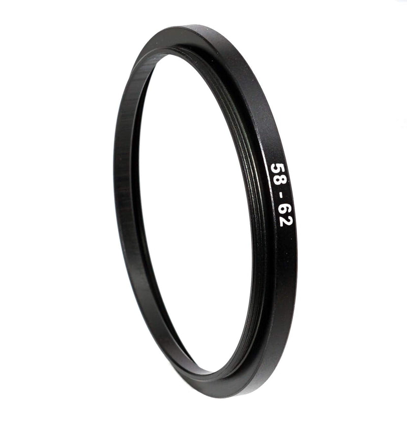 (2 Packs) 58-62MM Step-Up Ring Adapter, 58mm to 62mm Step Up Filter Ring, 58mm Male 62mm Female Stepping Up Ring for DSLR Camera Lens and ND UV CPL Infrared Filters