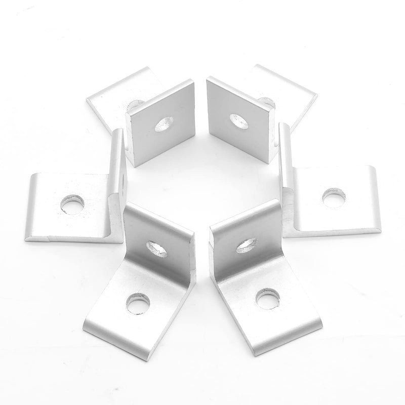 Qjaiune 10Pcs 3030 Inside Corner Bracket Gusset, Silver 3060 Aluminum Extrusion Brackets, 2 Hole Aluminum L Bracket Connector for 3030 Series Aluminum Extrusion Profile with Slot 6mm