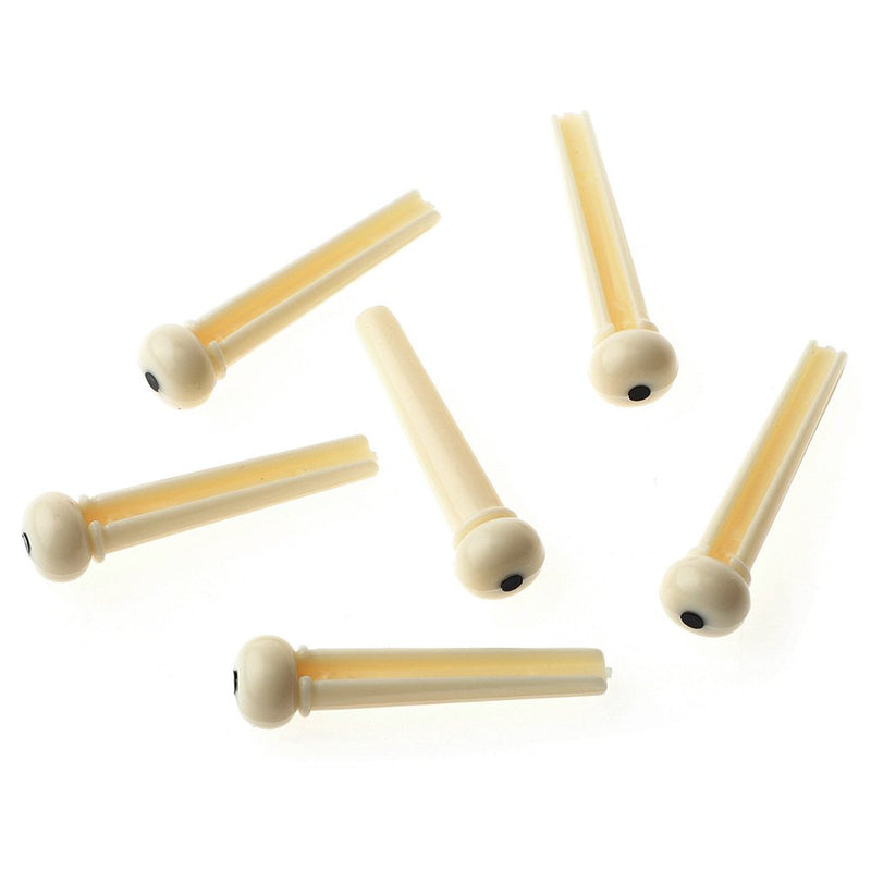 Simtyso 12pcs Ivory Acoustic Guitar ABS Plastic Bridge Pins