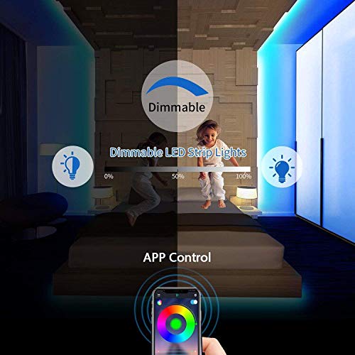 [AUSTRALIA] - LED Strip Lights, ANOOVV 32.8 feet/10M RGB Color Changing Led Light Strip 5050 Waterproof Flexible Light Strip Kit with Bluetooth Controller Sync to Music APP, 12V 5APower Supply for Bedroom Kitchen 