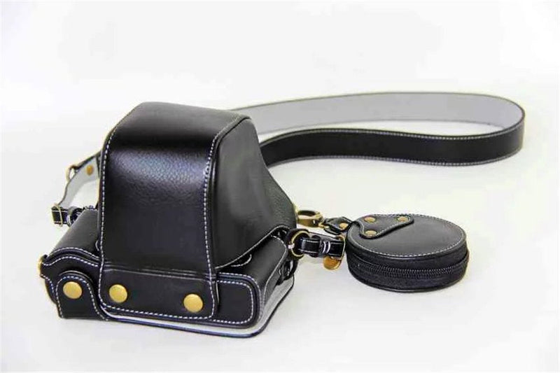 X-Pro2 X-Pro 3 Case, BolinuUS Genuine Real Leather Camera Case Bag Cover for Fuji X-Pro2 Fujifilm X Pro2 X-Pro3 XPro3 with XF35mm Lens Bottom Opening Version + Neck Strap + Mini Storage Bag Black