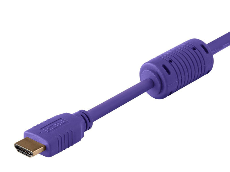 Monoprice HDMI High Speed Cable - 3 Feet - Purple, 4K@60Hz, HDR, 18Gbps, YUV 4:4:4, 28AWG - Select Series