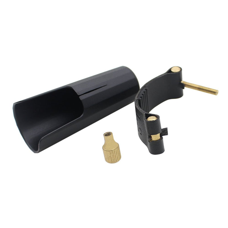 Andoer Leather Ligature Fastener with Plastic Cap for Soprano Sax Saxphone Bakelite Mouthpiece Durable