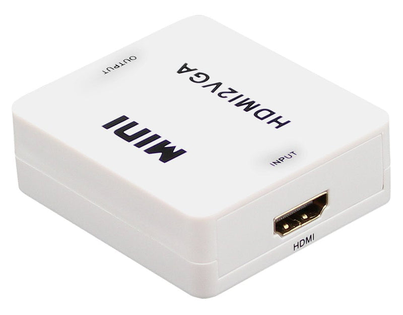 Mini HDMI to VGA Converter with Audio HDMI2VGA 1080P Adapter Connector for PC Laptop to HDTV Projector