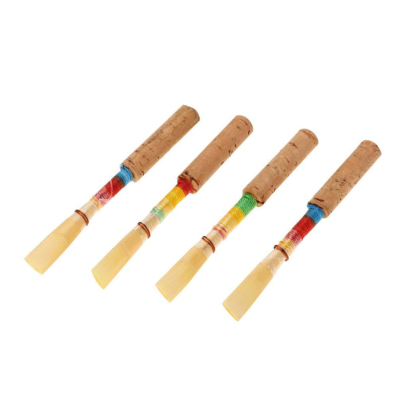 4Pcs 2.8 inches Oboe Reed Medium Soft Cork Reed Wind Instrument Replacement Parts with Plastic Storage Box