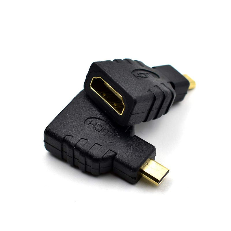 5 Packs Micro HDMI to HDMI Type D Male to HDMI Female Coupler Connector for Micro HDMI Port Devices Adapter Gold Plated Converter